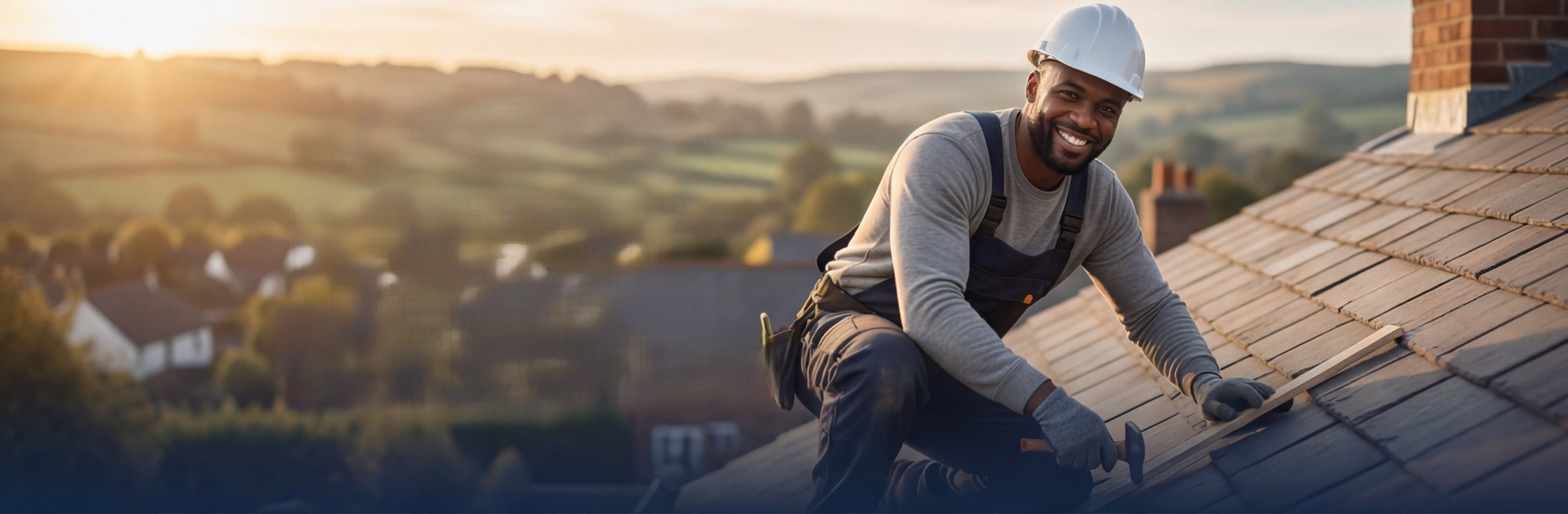 Tradesperson working on a roof